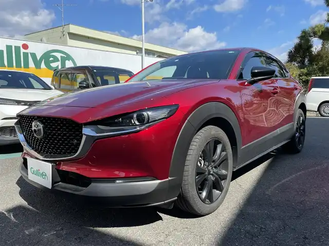 マツダ ＣＸ－３０ 20S ブラックトーンED 静岡県 2023(令5)年 1.1万km ソウルレッドクリスタルM ワンオーナー/純正ナビ/フルセグTV/DVD/CD/BT/USB/全方位カメラ/衝突軽減ブレーキ/レーンキープアシスト/ブラインドスポットモニター/クリアランスソナー/レーダークルーズコントロール/ヘッドアップディスプレイ/オートハイビーム/前後ドライブレコーダー/パワーバックドア/ビルトインETC/LEDヘッドライト/ステアリングスイッチ/スマートキー×2/保証書/取扱説明書/ナビ取扱説明書