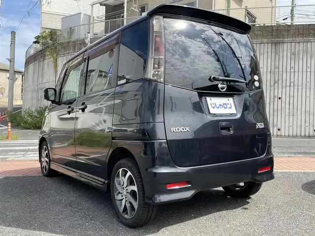 日産 ルークス ハイウェイスター ターボ 福岡県 2012(平24)年 4.1万km ブルーイッシュブラック (株)IDOMが運営する【じしゃロン八幡西店】の自社ローン専用車両になります。こちらは現金またはオートローンご利用時の価格です。自社ローンご希望の方は別途その旨お申付け下さい/純正ナビ　フルセグＴＶ　Ｂｌｕｅｔｏｏｔｈ　両側パワースライドドア　ＨＩＤヘッドライト　オートライト　フォグランプ　ＥＴＣ　プッシュスタート　スマートキー　純正フロアマット　ドアバイザー　ＣＤ　ＤＶＤ