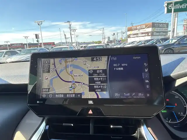 トヨタ ハリアー ハイブリッド Z レザーパッケージ 徳島県 2021(令3)年 4.3万km ホワイトパールクリスタルシャイン 純正12.3インチディスプレイオーディオナビ/（Bluetooth/フルセグTV）/アラウンドビューモニター/JBLプレミアムサウンドシステム/本革シート/モデリスタエアロ/トヨタセーフティセンス/レーダークルーズコントロール/シートヒーター（D＋N席）/シートベンチレーション（D＋N席）/パワーシート（D＋N席）/メモリーシート（D席）/ステアリングヒーター/オートハイビーム/LEDヘッドライト/スペアキー