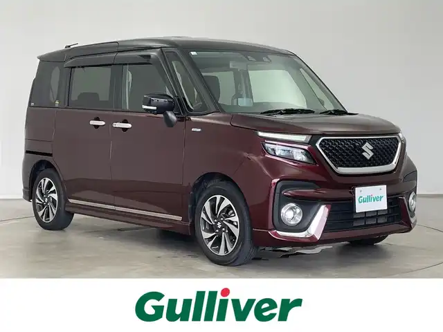 スズキ ソリオ バンディット HV MV 埼玉県 2020(令2)年 2.7万km メロウディープレッドパール/ブラック 純正９インチナビ　全方位モニター　ＨＵＤ　ビルトインＥＴＣ２．０　セーフティサポート　レーダークルーズコントロール　シートヒーター　片側パワースライドドア　オートライト　ＬＥＤヘッドライト　地デジＴＶ