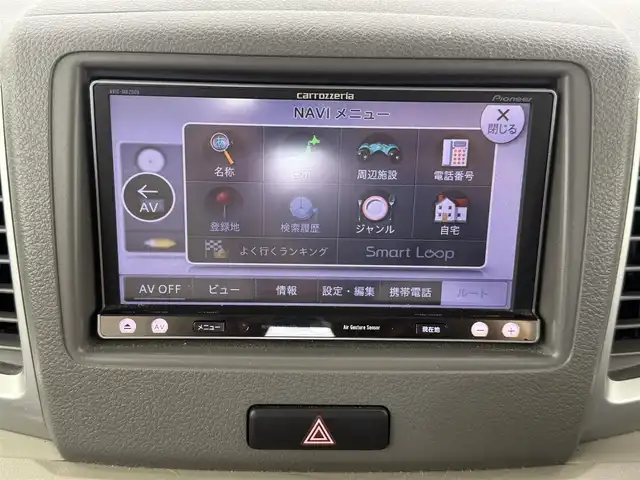 スズキ スペーシア X 愛知県 2013(平25)年 4.8万km フィズブルーパールメタリック ナビAVIC-MRZ009/ＢＴ／ＣＤ／ＤＶＤ　/パワースライドドア　/オートエアコン　/ＵＳＢ　/スマートキー　/プッシュスタート　/フロアマット　/電格ミラー　/アルミホイール/保証書　/取説　/記録簿　/スペアキー