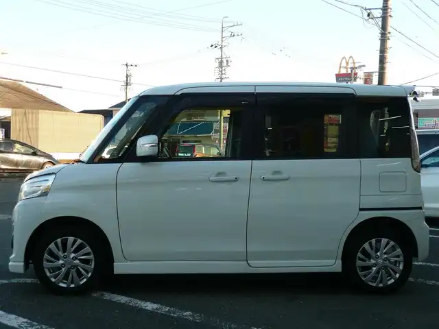 スズキ スペーシア カスタム GS 静岡県 2016(平28)年 7万km クリスタルホワイトP 禁煙車/社外ナビ　/片側パワースライドドア/LEDルームランプ/KENWOODスピーカー/オートライト　HIDヘッドライト/バックカメラ/ステアリングリモコン/革巻きステアリングホイール/ボックス付きアームレスト/ロールサンシェード/Fフォグランプ/純正フロアマット　ドアバイザー/ユピテルドライブレコーダー