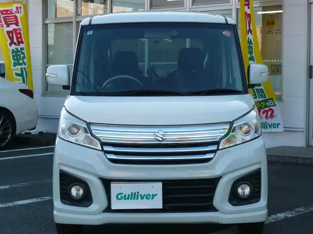 スズキ スペーシア カスタム GS 静岡県 2016(平28)年 7万km クリスタルホワイトP 禁煙車/社外ナビ　/片側パワースライドドア/LEDルームランプ/KENWOODスピーカー/オートライト　HIDヘッドライト/バックカメラ/ステアリングリモコン/革巻きステアリングホイール/ボックス付きアームレスト/ロールサンシェード/Fフォグランプ/純正フロアマット　ドアバイザー/ユピテルドライブレコーダー
