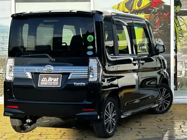 ダイハツ タント カスタム RS トップED SA Ⅲ 道北・旭川 2017(平29)年 4.7万km ブラックマイカメタリック 純正8インチナビ/フルセグTV/バックカメラ/両側電動スライドドア/クリアランスソナー/シートヒーター/スマートアシスト/アイドリングストップ/ドライブレコーダー/LEDヘッドライト/プッシュスタート/スマートキー/ETC