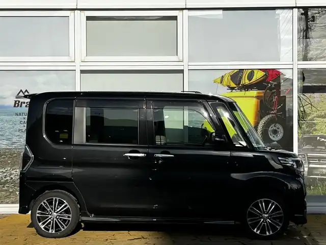 ダイハツ タント カスタム RS トップED SA Ⅲ 道北・旭川 2017(平29)年 4.7万km ブラックマイカメタリック 純正8インチナビ/フルセグTV/バックカメラ/両側電動スライドドア/クリアランスソナー/シートヒーター/スマートアシスト/アイドリングストップ/ドライブレコーダー/LEDヘッドライト/プッシュスタート/スマートキー/ETC