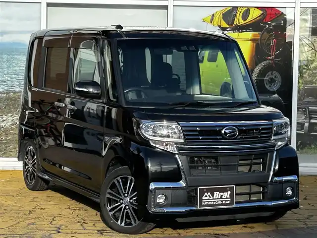 ダイハツ タント カスタム RS トップED SA Ⅲ 道北・旭川 2017(平29)年 4.7万km ブラックマイカメタリック 純正8インチナビ/フルセグTV/バックカメラ/両側電動スライドドア/クリアランスソナー/シートヒーター/スマートアシスト/アイドリングストップ/ドライブレコーダー/LEDヘッドライト/プッシュスタート/スマートキー/ETC