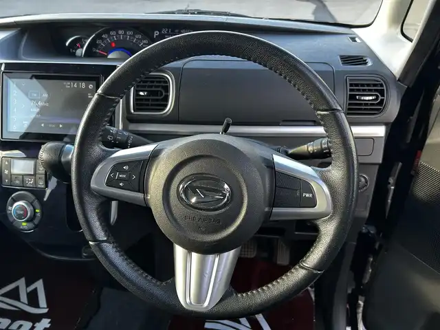 ダイハツ タント カスタム RS トップED SA Ⅲ 道北・旭川 2017(平29)年 4.7万km ブラックマイカメタリック 純正8インチナビ/フルセグTV/バックカメラ/両側電動スライドドア/クリアランスソナー/シートヒーター/スマートアシスト/アイドリングストップ/ドライブレコーダー/LEDヘッドライト/プッシュスタート/スマートキー/ETC