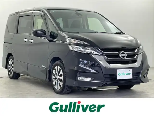 日産 セレナ ハイウェイスター プロパイロットED 福井県 2016(平28)年 5.2万km ダイヤモンドブラック プロパイロット/・衝突軽減ブレーキ/・車線逸脱警報機能/・クルーズコントロール（追従有）/・レーンキープアシスト/純正9インチナビ/【AM/FM/CD/Bluetooth/フルセグTV】/バックカメラ/ビルトインETC/両側パワースライドドア/純正フリップダウンモニター/プッシュスタート/スマートキー/スペアキー/オートライト/LEDヘッドライド