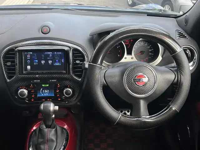 日産 ジューク 15RX アーバンセレクション 山口県 2011(平23)年 6.7万km サファイアブラック 社外メモリーナビ＆/フルセグTV＆バックカメラ/社外18インチアルミ/社外フロアマット/社外フロントタワーバー/社外マフラー/純正ドアバイザー/純正フォグランプ/オートライト/インテリジェントキー/エンジンプッシュスタート/ETC