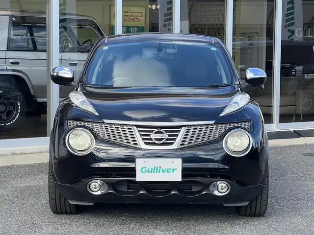 日産 ジューク 15RX アーバンセレクション 山口県 2011(平23)年 6.7万km サファイアブラック 社外メモリーナビ＆/フルセグTV＆バックカメラ/社外18インチアルミ/社外フロアマット/社外フロントタワーバー/社外マフラー/純正ドアバイザー/純正フォグランプ/オートライト/インテリジェントキー/エンジンプッシュスタート/ETC