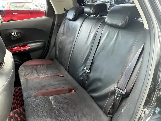 日産 ジューク 15RX アーバンセレクション 山口県 2011(平23)年 6.7万km サファイアブラック 社外メモリーナビ＆/フルセグTV＆バックカメラ/社外18インチアルミ/社外フロアマット/社外フロントタワーバー/社外マフラー/純正ドアバイザー/純正フォグランプ/オートライト/インテリジェントキー/エンジンプッシュスタート/ETC