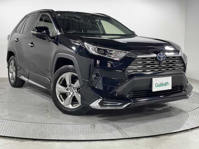 トヨタ ＲＡＶ４ ハイブリットG 広島県 2020(令2)年 5.7万km アティチュードブラックマイカ 純正８型ナビ(BT/USB/TV)/モデリスタフルエアロ　/アラウンドビューモニター　/デジタルインナーミラー　/ブラインドスポットモニター/パワーバックドア　/黒革シート　/メモリ付きパワーシート(D席)/シートヒーター(D＋N)/レーダークルーズコントロール　/パワーシート　/ステアリングヒーター/レーンキープアシスト/プリクラッシュ/コーナーセンサ/オートライト/オートマチックハイビーム/純正LEDヘッドライト/カーテンエアバッグ/ビルトインETC2.0/ドライブレコーダー(DC-DR652)/純正18インチAW