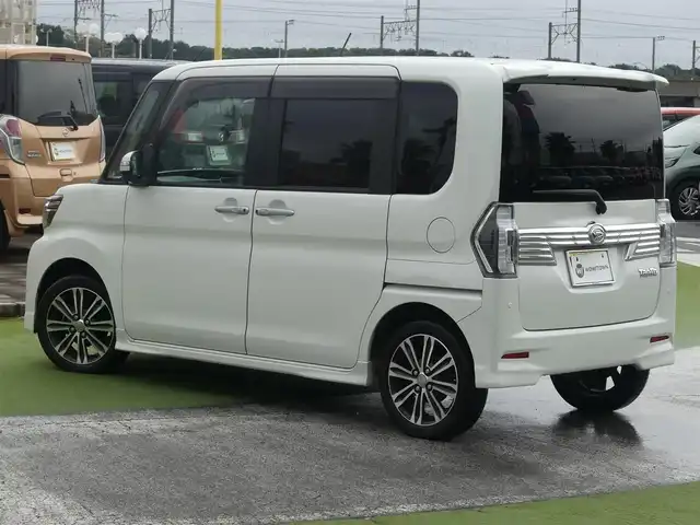 ダイハツ タント カスタム RS トップED SAⅡ 千葉県 2016(平28)年 4.7万km パールホワイトⅢ スマートアシストII/エコアイドル/両側パワースライドドア/社外SDナビ/地デジTV/【DVD/CD再生機能　Bluetooth接続】/バックカメラ/ドライブレコーダー/ハーフレザーシート/革巻きステアリング/ステアリングスイッチ/ETC/LEDヘッドライト/フォグライト/ウインカーミラー/リアコーナーセンサー/純正15インチアルミホイル/キーフリーシステム