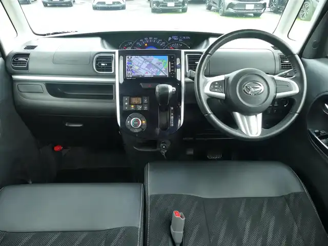 ダイハツ タント カスタム RS トップED SAⅡ 千葉県 2016(平28)年 4.7万km パールホワイトⅢ スマートアシストII/エコアイドル/両側パワースライドドア/社外SDナビ/地デジTV/【DVD/CD再生機能　Bluetooth接続】/バックカメラ/ドライブレコーダー/ハーフレザーシート/革巻きステアリング/ステアリングスイッチ/ETC/LEDヘッドライト/フォグライト/ウインカーミラー/リアコーナーセンサー/純正15インチアルミホイル/キーフリーシステム