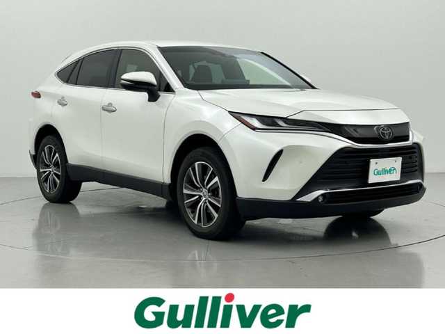 トヨタ ハリアー G 熊本県 2021(令3)年 4.5万km ホワイトパールクリスタルシャイン ディスプレイオーディオ（フルセグ・ＢＴ・ＵＳＢ）/純正デジタルインナーミラー前後ドライブレコーダー　/ビルトインＥＴＣ　/トヨタセーフティーセンス/・レーダークルーズコントロール　/・レーンキープアシスト/・衝突軽減ブレーキ/・標識認識システム/・横滑り防止/前後クリアランスソナー　/パワーバックドア/純正フロアマット/純正１８インチAW/オートライト/オートマチックハイビーム/LEDヘッドライト/スマートキー/プッシュスタート