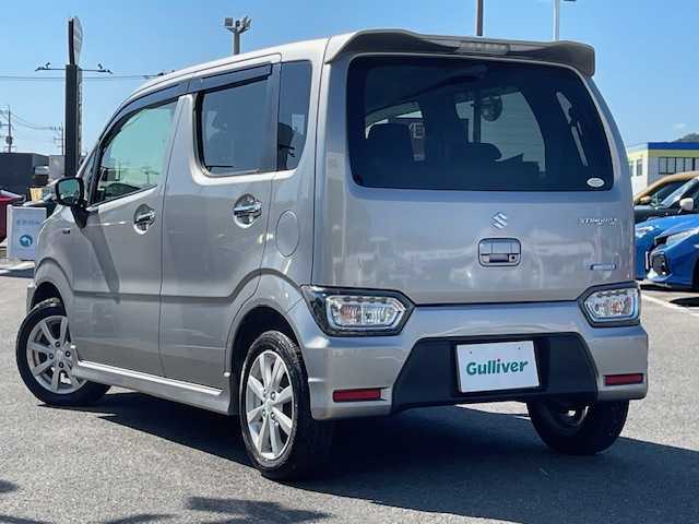 スズキ ワゴンＲ スティングレー HYBRID X 長崎県 2019(令1)年 3.9万km スチールシルバーM プッシュスタート/社外オーディオCD/BT/スズキセーフティサポート/レーンキープアシスト/D席シートヒーター/革巻きステアリング/ステアリングスイッチ/LEDヘッドライト/オートライト/純正14インチAW