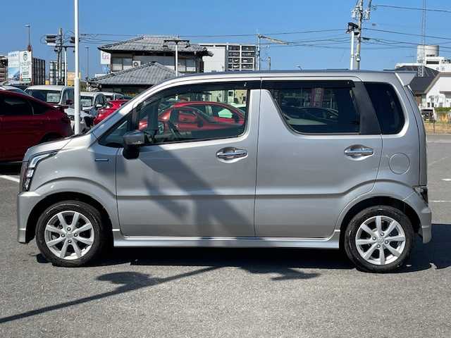 スズキ ワゴンＲ スティングレー HYBRID X 長崎県 2019(令1)年 3.9万km スチールシルバーM プッシュスタート/社外オーディオCD/BT/スズキセーフティサポート/レーンキープアシスト/D席シートヒーター/革巻きステアリング/ステアリングスイッチ/LEDヘッドライト/オートライト/純正14インチAW
