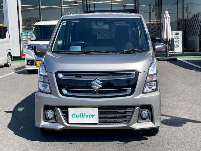 スズキ ワゴンＲ スティングレー HYBRID X 長崎県 2019(令1)年 3.9万km スチールシルバーM プッシュスタート/社外オーディオCD/BT/スズキセーフティサポート/レーンキープアシスト/D席シートヒーター/革巻きステアリング/ステアリングスイッチ/LEDヘッドライト/オートライト/純正14インチAW