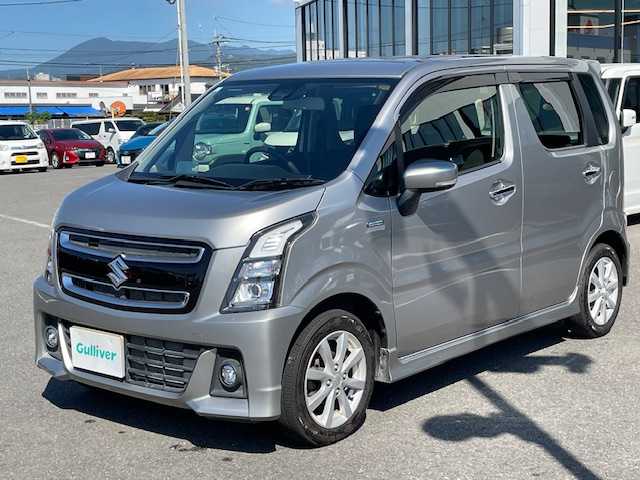 スズキ ワゴンＲ スティングレー HYBRID X 長崎県 2019(令1)年 3.9万km スチールシルバーM プッシュスタート/社外オーディオCD/BT/スズキセーフティサポート/レーンキープアシスト/D席シートヒーター/革巻きステアリング/ステアリングスイッチ/LEDヘッドライト/オートライト/純正14インチAW