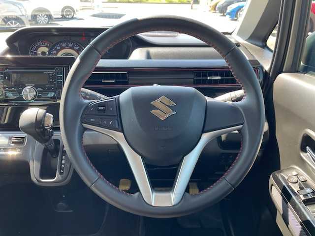 スズキ ワゴンＲ スティングレー HYBRID X 長崎県 2019(令1)年 3.9万km スチールシルバーM プッシュスタート/社外オーディオCD/BT/スズキセーフティサポート/レーンキープアシスト/D席シートヒーター/革巻きステアリング/ステアリングスイッチ/LEDヘッドライト/オートライト/純正14インチAW
