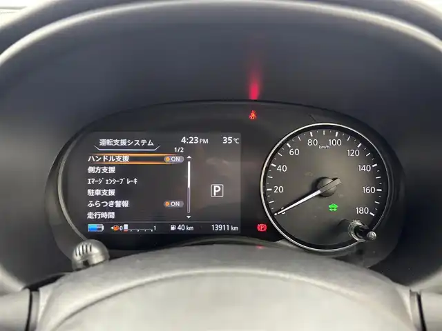 日産 キックス X 福井県 2021(令3)年 1.4万km ピュアブラック プロパイロット/・衝突軽減ブレーキ/・車線逸脱警報機能/・レーンキープアシスト/・クルーズコントロール（追従有）/純正ナビゲーション/【AM/FM/CD/Bluetooth/フルセグTV】/アラウンドビューモニター/ビルトインETC/デジタルインナーミラー/オートライト/LEDヘッドライド/ヘッドライドレベライザー/プッシュスタート/スマートキー/取扱説明書