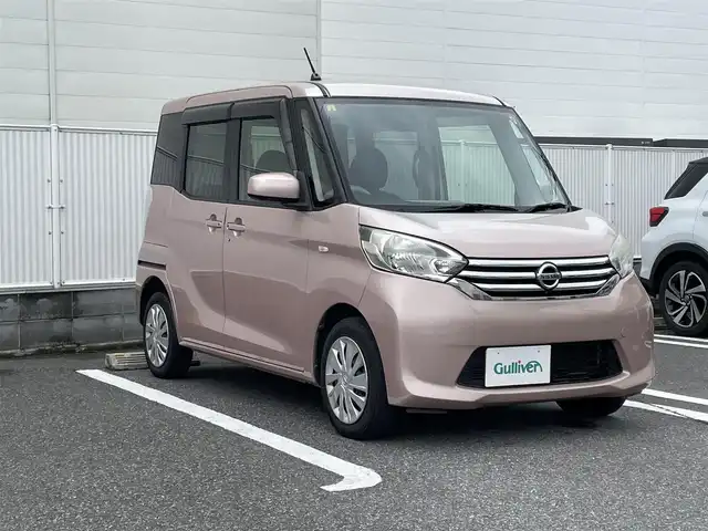 日産 デイズ ルークス X 群馬県 2014(平26)年 7.8万km シルキーローズM 両側パワースライドドア/プッシュスタート/SDナビ（FM/AM・ワンセグTV・BT）/スマートキー/オートエアコン/後席用モニター/後席格納