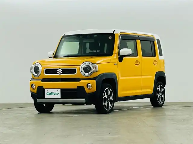 スズキ ハスラー HYBRID X 福島県 2020(令2)年 5.6万km アクティブイエロー/ホワイト2トーンルーフ 社外SDナビゲーション/型式：CN-RA04WD/【CD/DVD/Bluetooth/フルセグTV】/・バックカメラ/・ETC/衝突軽減ブレーキ/レーンキープアシスト/車線逸脱警報装置/後方コーナーセンサー/運転席＋助手席シートヒーター/LEDヘッドライト/・オートライト/・フロントフォグライト/純正15インチアルミホイール/ステアリングスイッチ/ABS/横滑り防止装置/アイドリングストップ/電動格納ミラー/純正フロアマット/ドアバイザー/プッシュスタート/・スマートキー/・スペアキー/保証書