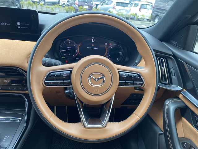 マツダ ＣＸ－６０ XD HV プレミアムスポーツ 道央・札幌 2022(令4)年 1.9万km ロジウムホワイトプレミアムメタリック 登録時走行距離 18098km/　4　W　D　/ワンオーナー/ディーゼルハイブリッド/サンルーフ/寒冷地仕様/衝突軽減ブレーキ/レーンキープアシスト/純正メーカーナビ/(AM/FM/BT/フルセグTV)/バックカメラ/全方位カメラ/パワーバックドア/レーダークルーズコントロール/茶ハーフレザーシート/前席パワーシート/置くだけ充電/コーナーセンサー/LEDヘッドライト/フロントフォグランプ/プッシュスタート/スマートキー/スペアキー×1/純正フロアマット/純正AW付冬タイヤあり/取説/保証書