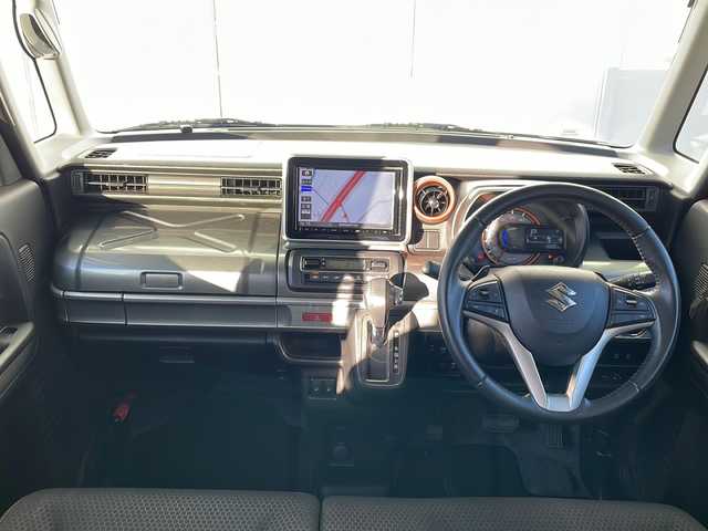 スズキ スペーシア ギア HYBRID XZターボ 福岡県 2019(令1)年 9.1万km オフブルーメタリック/ガンメタリック2トーンルーフ 純正8インチナビ/【AM/FM/CD/DVD/SD/BT/USB/フルセグTV】/社外10.1インチ後席モニター【RSA10S-L-S】/バックカメラ/ETC/ルーフキャリア/後席送風機/電動格納ミラー/前席シートヒーター/LEDヘッドライト＆フォグランプ/ステアリングスイッチ/パドルシフト/TVキャンセラー/後席サンシェード/後席用テーブル