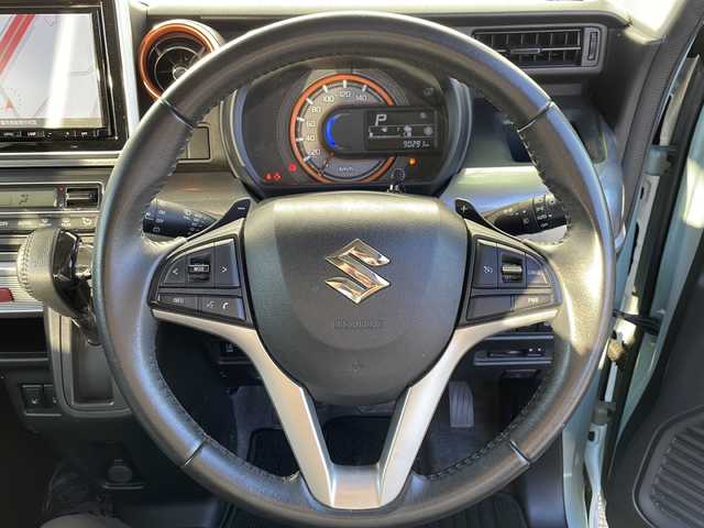 スズキ スペーシア ギア HYBRID XZターボ 福岡県 2019(令1)年 9.1万km オフブルーメタリック/ガンメタリック2トーンルーフ 純正8インチナビ/【AM/FM/CD/DVD/SD/BT/USB/フルセグTV】/社外10.1インチ後席モニター【RSA10S-L-S】/バックカメラ/ETC/ルーフキャリア/後席送風機/電動格納ミラー/前席シートヒーター/LEDヘッドライト＆フォグランプ/ステアリングスイッチ/パドルシフト/TVキャンセラー/後席サンシェード/後席用テーブル