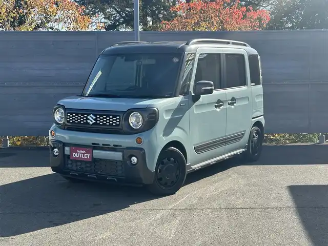 スズキ スペーシア ギア HYBRID XZターボ 三重県 2019(平31)年 5.6万km オフブルーメタリック/ガンメタリック2トーンルーフ セーフティサポート /アイドリングストップ/カロッツェリアメモリナビ・地デジTV/・DVD/CD/・Bluetooth/バックカメラ/リアパーキングセンサー/コムテックドライブレコーダー/両側パワースライドドア /クルーズコントロール/車線逸脱警報機能/前席シートヒーター/パーソナルテーブル(後席右側)/ロールサンシェイド(リアドア)/ETC/純正14インチ9ホールブラック塗装AW(ハーフホイールキャップ付)/ガンメタリック枠付LEDヘッドランプ/・オートライト/ハイビームアシスト/LEDフォグランプ/プッシュエンジンスタート/スマートキー×2/新車時保証書/取扱説明書