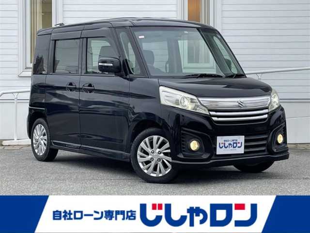 スズキ スペーシア カスタム GS 富山県 2015(平27)年 7.4万km ブルーイッシュブラックパール3 (株)IDOMが運営する【じしゃロン富山店】の自社ローン専用車両になります。こちらは現金またはオートローンご利用時の価格です。自社ローンご希望の方は別途その旨お申し付け下さい/片側パワースライドドア/スマートキー/アイドリングストップ/キセノンライト