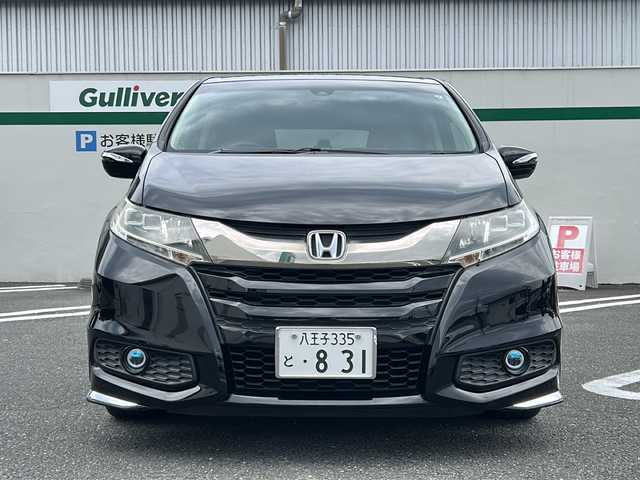 ホンダ オデッセイ アブソルート 20thアニバーサリー 東京都 2015(平27)年 7.4万km クリスタルブラックパール 純正ナビ/・Bluetooth/TV/CD/DVD/USB/HONDA　SENSING/・衝突軽減ブレーキ/・誤発進抑制機能・/・先行車発進お知らせ機能/・標識認識機能/・車線維持支援システム/・路外逸脱抑制機能/・アダプティブ・クルーズ・コントロール/レーンアシスト/横滑り防止装置/盗難防止装置/衝突被害軽減システム/パーワースライドドア/バックカメラ/ＬＥＤヘッドライト/オートライト/パワーシート/ドアバイザー/ETC/取扱説明書/保証書/スペアキー1本