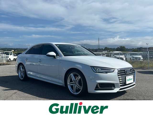 アウディ Ａ４ 2．0TFSIスポーツ 富山県 2017(平29)年 11.3万km 白 禁煙車/純正ディスプレイオーディオ/全方位カメラ/ワンセグＴＶ/クルーズコントロール/レーンキープアシスト/コーナーセンサー/衝突軽減ブレー/ＵＳＢ入力端子/MTモード付AT/純正フロアマット/純正アルミホイール/電動シート/ヒートシーター/LEDヘッドライト/オートライト/ドライブレコーダー/ＥＴＣ