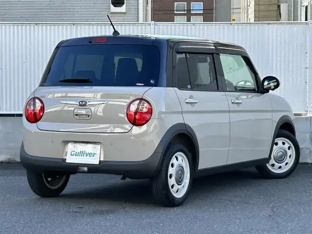 スズキ ラパン ＬＣ X 栃木県 2022(令4)年 2.5万km フォーンベージュメタリック/アーバンブラウン 2トーン 純正メモリナビ/(CD/DVD/BT/AM/FM)/フルセグTV/全周囲カメラ/ハーフレザーシート/シートヒーター/衝突被害軽減システム/車線逸脱警報/コーナーセンサー前後/ETC/LEDヘッドライト/オートライト/アイドリングストップ/ウィンカーミラー/電動格納ミラー/純正14インチAW/シートリフター/横滑り防止装置/プッシュスタート/スマートキー/フロアマット/ドアバイザー/取扱説明書/保証書