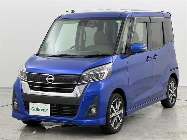 日産 デイズ ルークス HWS X Vセレクション 福岡県 2018(平30)年 2.3万km オーシャンブルーP 純正ナビ（フルセグＴＶ）　/アラウンドビューモニター　/ＥＴＣ　/前方ドライブレコーダー　/コーナーセンサー　/エマージェンシーブレーキ　/レーンキープ　/両側電動スライドドア　/プッシュスタート　/純正１５インチＡＷ