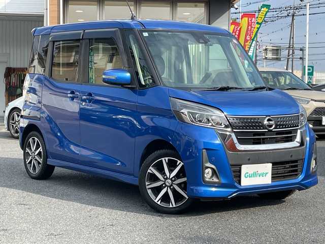 日産 デイズ ルークス HWS X Vセレクション 埼玉県 2018(平30)年 2.3万km オーシャンブルーP 純正ナビ/　DTV/CD/DVD/SD/SD REC/BT/AUX/アラウンドビューモニター　/両側電動スライドドア　　/コーナーセンサー　/エマージェンシーブレーキ　/レーンキープ/アイドリングストップ/ＥＴＣ　/前方ドライブレコーダー/スマートキー/スペアキー×1/ハーフレザーシート(合皮)/プッシュスタート　/純正１５インチＡＷ/フォグランプ/純正フロアマット