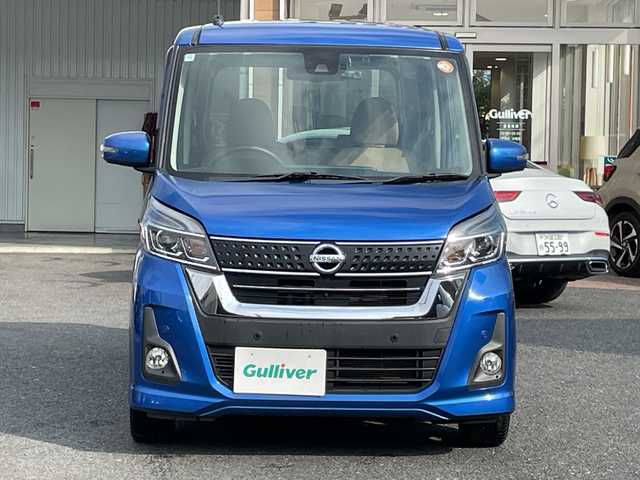 日産 デイズ ルークス HWS X Vセレクション 埼玉県 2018(平30)年 2.3万km オーシャンブルーP 純正ナビ/　DTV/CD/DVD/SD/SD REC/BT/AUX/アラウンドビューモニター　/両側電動スライドドア　　/コーナーセンサー　/エマージェンシーブレーキ　/レーンキープ/アイドリングストップ/ＥＴＣ　/前方ドライブレコーダー/スマートキー/スペアキー×1/ハーフレザーシート(合皮)/プッシュスタート　/純正１５インチＡＷ/フォグランプ/純正フロアマット