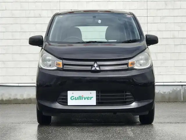 三菱 ｅＫワゴン E 富山県 2014(平26)年 4.5万km アメジストブラック スタッドレスタイヤ車載/社外ナビ/ワンセグTV/Bluetooth/リモコンキー/電動格納ミラー/ETC/ヘッドライトレベライザー/ベンチシート/ドアバイザー/パワーウインドウ/パワーステアリング