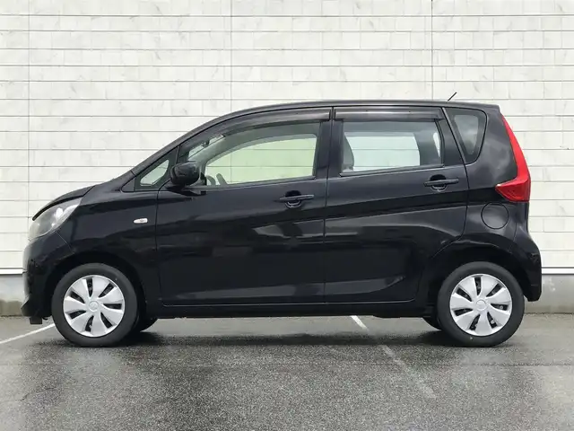 三菱 ｅＫワゴン E 富山県 2014(平26)年 4.5万km アメジストブラック スタッドレスタイヤ車載/社外ナビ/ワンセグTV/Bluetooth/リモコンキー/電動格納ミラー/ETC/ヘッドライトレベライザー/ベンチシート/ドアバイザー/パワーウインドウ/パワーステアリング