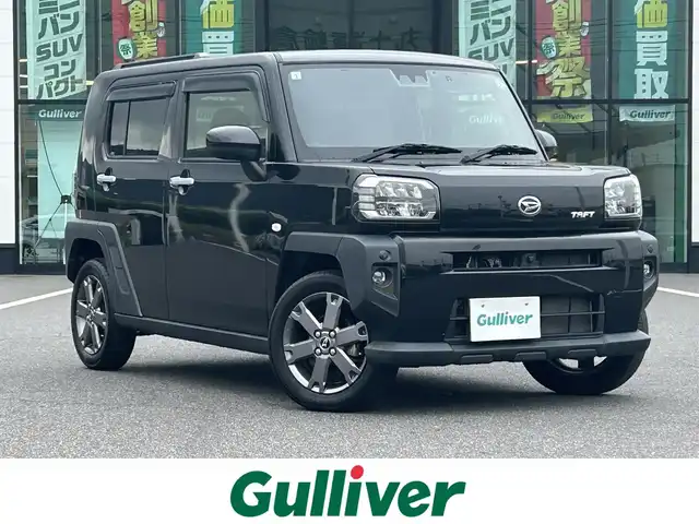 ダイハツ タフト G ターボ 岡山県 2021(令3)年 2.1万km ブラックマイカメタリック 登録時走行距離20557km/純正ナビ/（フルセグTV/Bluetooth/DVD/CD）/スマートアシスト/衝突回避支援ブレーキ機能/レーンキープアシスト/横滑り防止装置/レーダークルーズコントロール/前席シートヒーター/全方位カメラ/バックカメラ/前後コーナーセンサー/プッシュスタート/スマートキー/ETC/ルーフレール/純正フロアマット/純正15インチアルミホイール/LEDヘッドライト