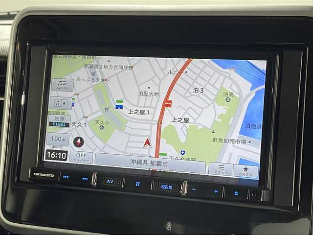 スズキ スペーシア カスタム HYBRID XS 沖縄県 2021(令3)年 6.4万km ピュアホワイトP 県外仕入　/禁煙車　/社外ナビ　/　ＤＶＤ　ＣＤ　Ｂｌｕｅｔｏｏｔｈ　/バックカメラ　/両側パワースライドドア　/レーダークルーズコントロール　/前方ドライブレコーダー　/デュアルカメラブレーキサポート/シートヒーター