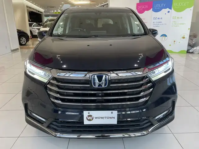 ホンダ オデッセイ ハイブリッド e:HEVアブソルート EX 埼玉県 2021(令3)年 4.3万km プレミアムヴィーナスブラックP ホンダセンシング/フリップダウンモニター/純正１０インチＳＤナビ/　　CD/DVD/BT/USB/フルセグ/全方位カメラ/両側パワースライドドア/パワーバックドア/レーダークルーズコントロール/ハーフレザーシート/パワーシート　/スマートキー2本/ビルトインETC