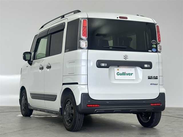 スズキ スペーシア ギア HYBRID XZ 愛知県 2019(平31)年 1.1万km ピュアホワイトP 純正8インチナビ　/（フルセグ／ＢＴ／ＣＤ／ＤＶＤ）　/全方位モニター　/衝突軽減システム　/コーナーセンサー　/レーンキープアシスト　/両側パワースライドドア　/ヘッドアップディスプレイ　/前席シートヒーター　/後席サンシェード　/ドライブレコーダー　/ETC　/スペアキー