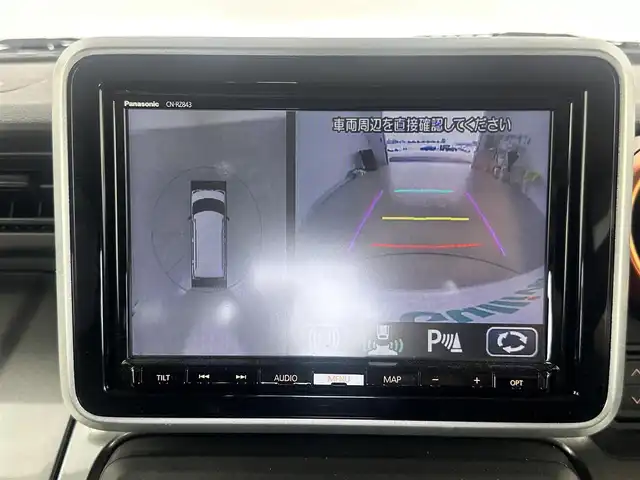 スズキ スペーシア ギア HYBRID XZ 愛知県 2019(平31)年 1.1万km ピュアホワイトP 純正8インチナビ　/（フルセグ／ＢＴ／ＣＤ／ＤＶＤ）　/全方位モニター　/衝突軽減システム　/コーナーセンサー　/レーンキープアシスト　/両側パワースライドドア　/ヘッドアップディスプレイ　/前席シートヒーター　/後席サンシェード　/ドライブレコーダー　/ETC　/スペアキー