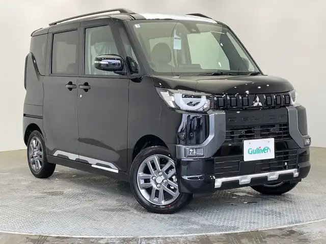 三菱 デリカミニ T プレミアム 栃木県 2025(令7)年 0.1万km未満 アメジストブラック 届出済未使用車/4WD/ターボ/OP：サイドデカール/OP：純正9型ディスプレイオーディオ/全方位カメラ/LEDヘッドライト/両側パワースライドドア/シートヒーター/ハンドルヒーター/プロパイロット/エマージェンシーブレーキ/インテリキー/プッシュスタート/電動ミラー/純正アルミホイール/保証書/取説