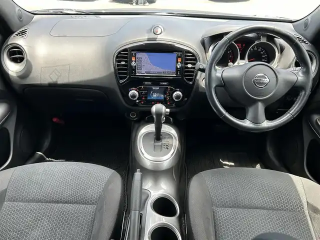 日産 ジューク 15RX 島根県 2014(平26)年 4.7万km ナイトベールパープル ワンオーナー/純正ナビ/AM/FM/CD/DVD/BT/全周囲カメラ/ETC /オートライト/HIDライト/フォグランプ/純正フロアマット/アイドリングストップ/スマートキー