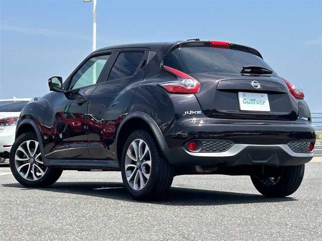 日産 ジューク 15RX 島根県 2014(平26)年 4.7万km ナイトベールパープル ワンオーナー/純正ナビ/AM/FM/CD/DVD/BT/全周囲カメラ/ETC /オートライト/HIDライト/フォグランプ/純正フロアマット/アイドリングストップ/スマートキー