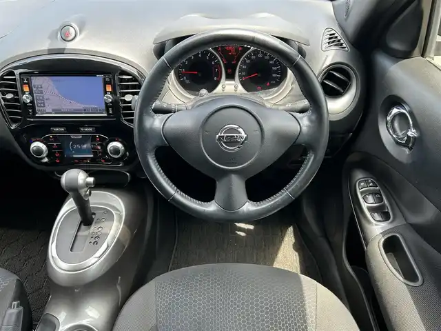 日産 ジューク 15RX 島根県 2014(平26)年 4.7万km ナイトベールパープル ワンオーナー/純正ナビ/AM/FM/CD/DVD/BT/全周囲カメラ/ETC /オートライト/HIDライト/フォグランプ/純正フロアマット/アイドリングストップ/スマートキー