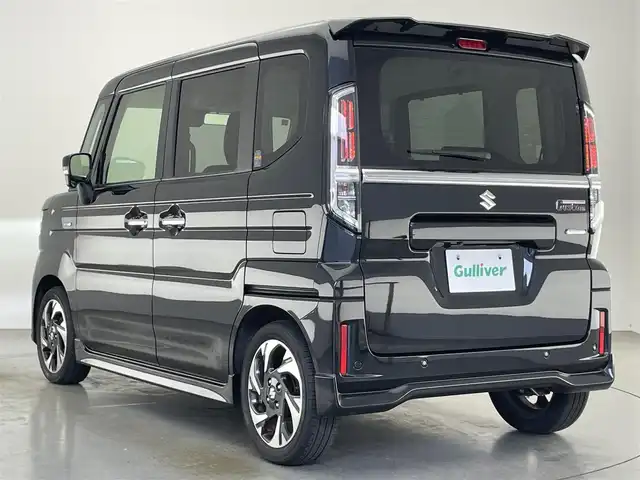 スズキ スペーシア カスタム HYBRID XS 愛知県 2023(令5)年 1.7万km ブルーイッシュブラックパール3 純正９型ＤＡナビ　全方位カメラ　ＨＵＤ　禁煙　両側パワスラ　黒ハーフレザー　シートヒーター　セーフティサポート　衝突軽減　追従クルコン　ＬＥＤオートライト　ステアリングヒーター　スマートキー　フォグ